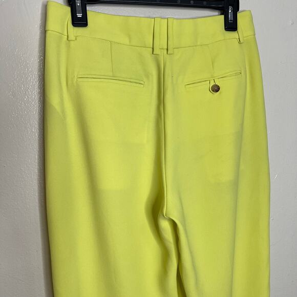 J.Crew Essential Pants 4 City Crepe Lemon Sorbet Trousers Straight Work Pleated - Picture 5 of 11